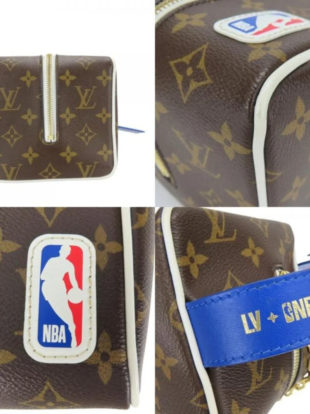 Louis Vuitton Handbag NBA Drop Kit Monogram Brown Blue NBA Collaboration Initial